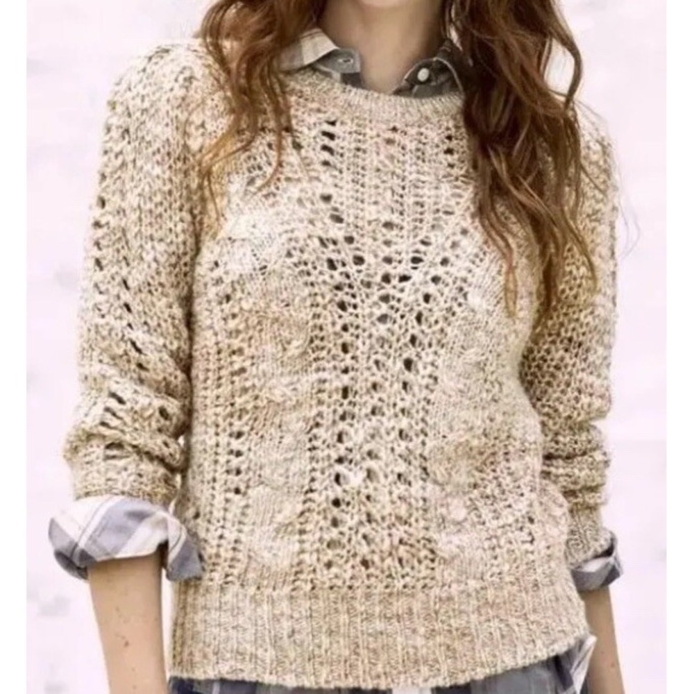 Matilda Jane GH Wool Blend Sweater Womens Medium Cable Knit Boho Cottagecore NWT